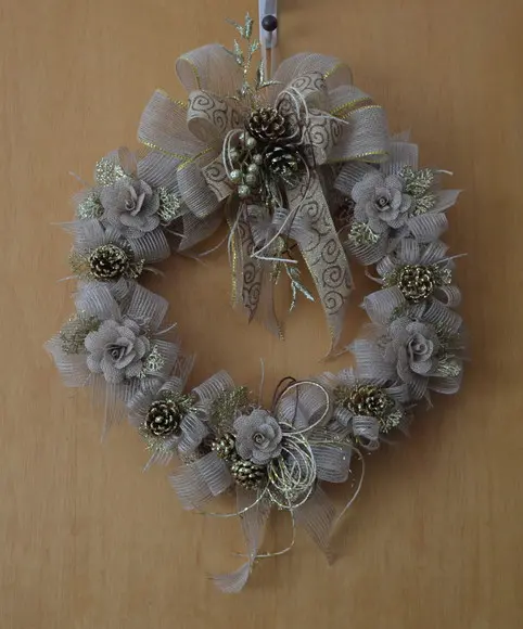 Guirlanda de Natal - Flor de Juta (45cm)