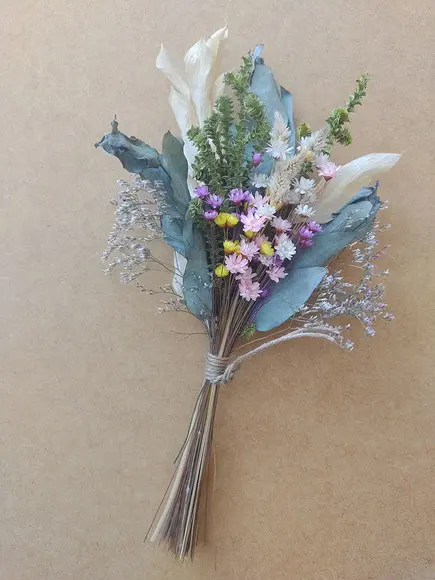 Mini Buque com Flores Desidratadas - Lilás