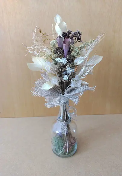 Arranjo com Flores Desidratadas - Marrom