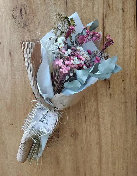 Mini Buque Flores Desidratadas - Rosa (25cm)