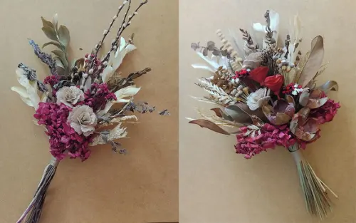 Kit 2 Buques com Flores Desidratadas
