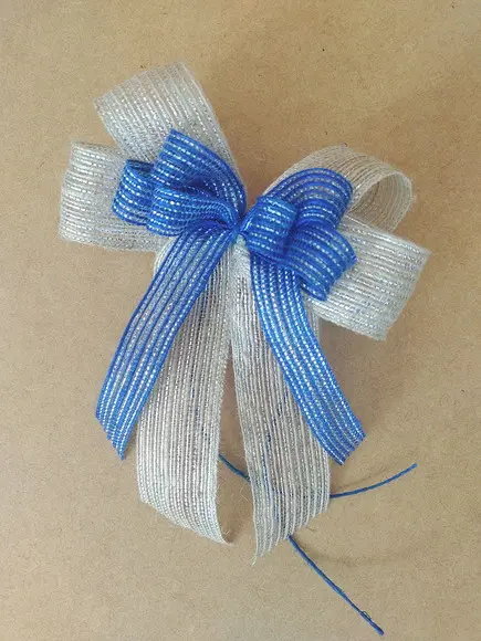 Laço de Juta m - Prata e Azul Royal
