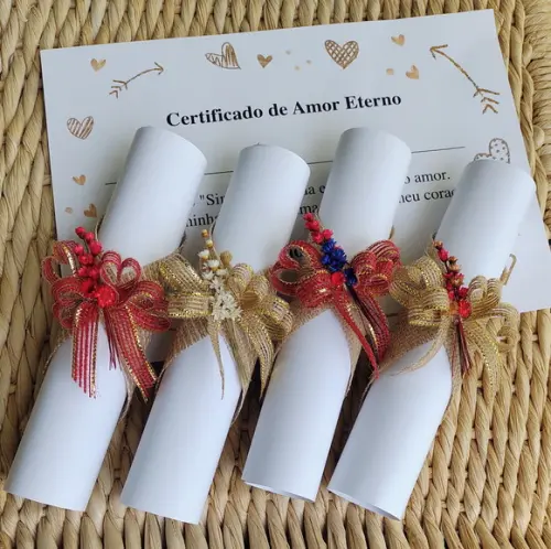 Cartão Certificado do Amor