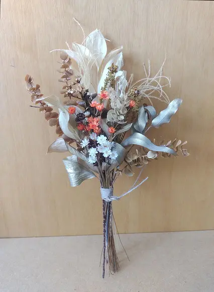 Mini Buque com Flores Desidratadas - Terracota (30cm)