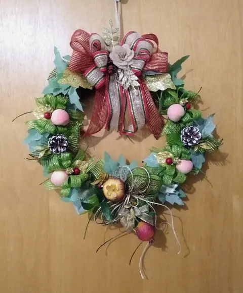 Guirlanda de Natal - Flor de Juta (40cm)