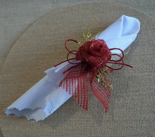Porta-guardanapo com Flor de Fita