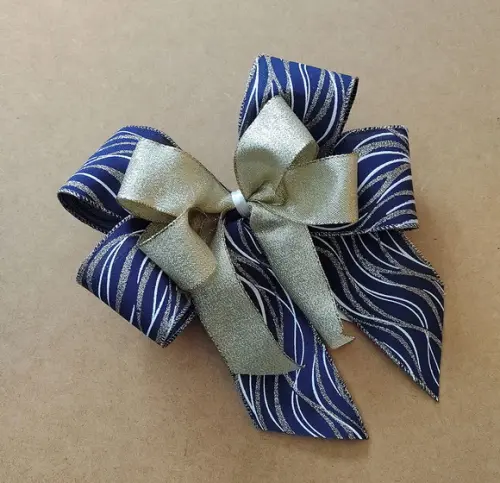 Laço de Natal - Azul Marinho com Ouro