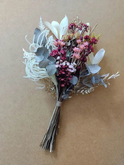 Buque Flores Desidratadas - Marsala com Rosa