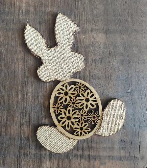 Coelho mdf Revestido de Juta (15cm)