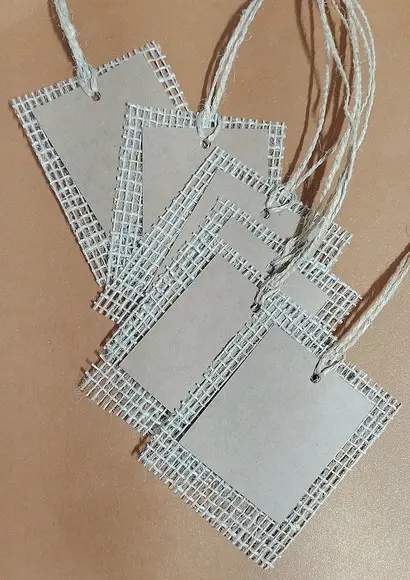 Kit Tag Kraft com Tela de Juta - Kraft Liso (10 Unidades)