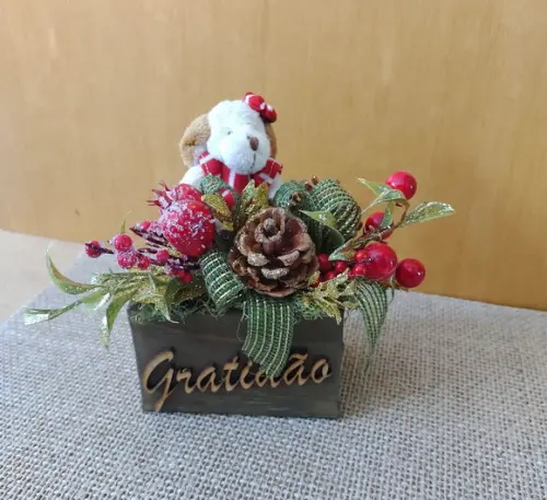Arranjo de Natal no Toquinho com Mensagem: Gratidão