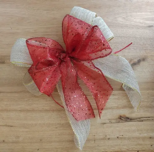 Laço de Natal - Natural com Vermelho