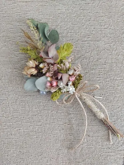 Lapela Floral com Flores Desidratadas - Toque Rosé