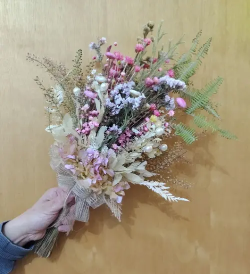 Buquê de Noiva G - em Tons de Rosa (tamanho 45cm)