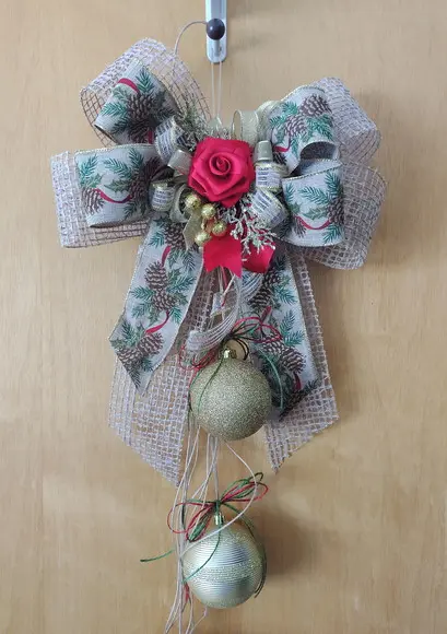 Laço para Porta - Natal Rústico