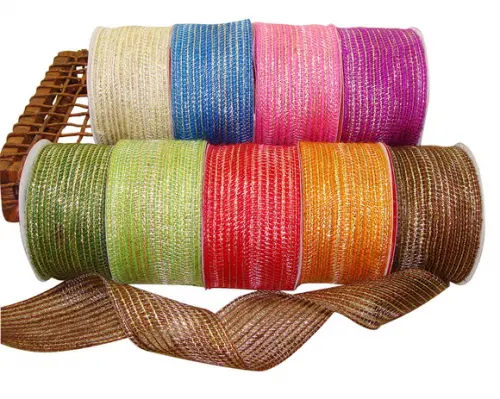 Fita de Juta com Ouro 7560 - Largura 6,0 cm