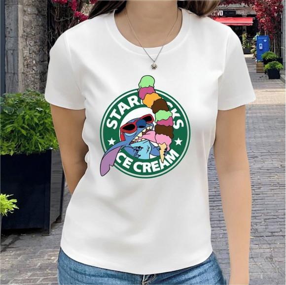 Camiseta Lilo e Stitch Starbucks Disney Blusinha Feminina
