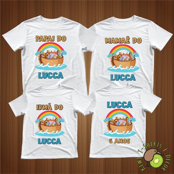 Kit 4 Camisetas Personalizadas Arca de Noé
