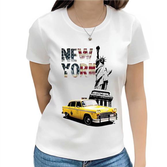 Camiseta Nova York Táxi Amarelo Estátua da Liberdade