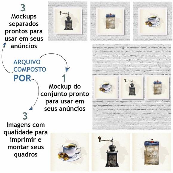 Kit de Imagens e Mockups Café para Fazer Quadros Decorativos