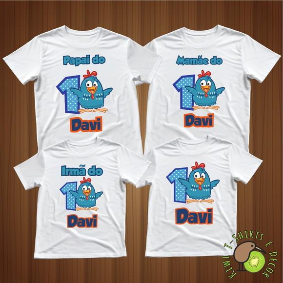 Kit Festa 4 Camisetas Personalizadas Galinha Pintadinha