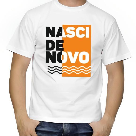 T-shirt Camiseta Batismo Evangélica Gospel Nasci de Novo