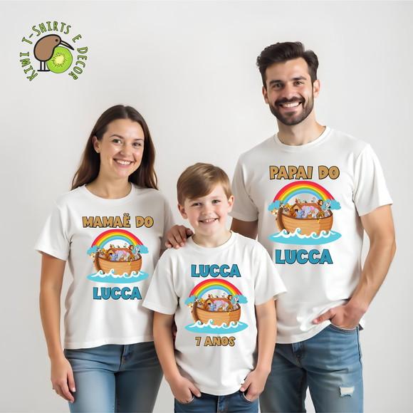 Camiseta Aniversário Arca de Noé Gola Punho 100% Poliéster