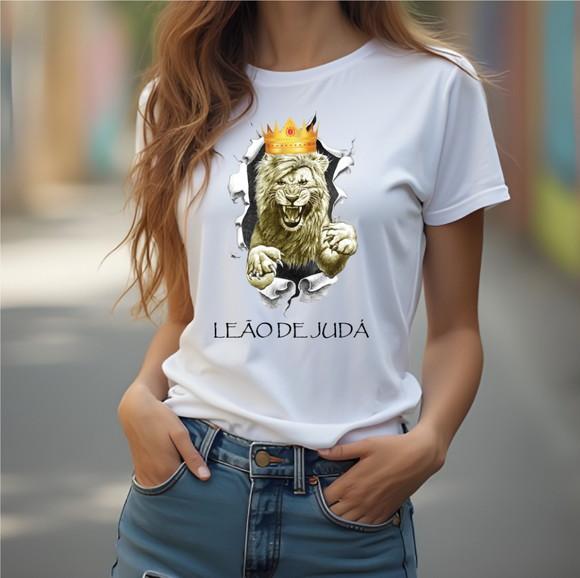Camiseta Baby Look Jesus Leão de Judá