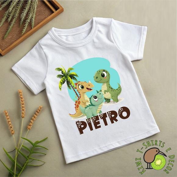 Camiseta Infantil Personalizada Festa Dinossauro