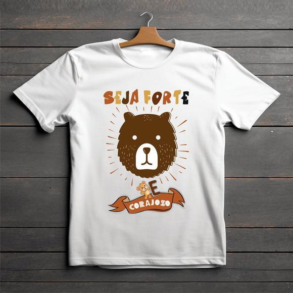 Camiseta Gospel Infantil Evangélica Seja Forte Poliéster