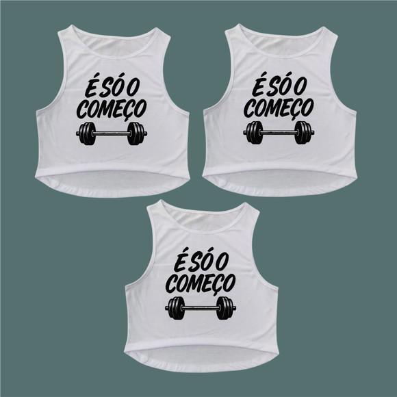 Cropped 100% Poliéster Personalizado Kit com 3 Unidades
