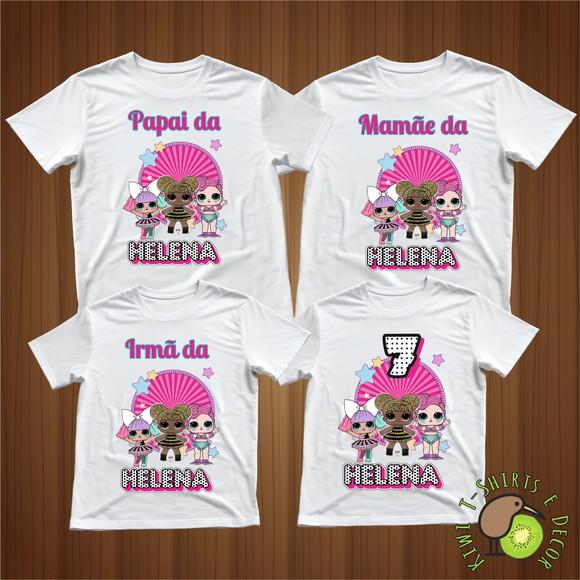Kit Camisetas Lol Surprise Aniversário Gola Punho Poliéster