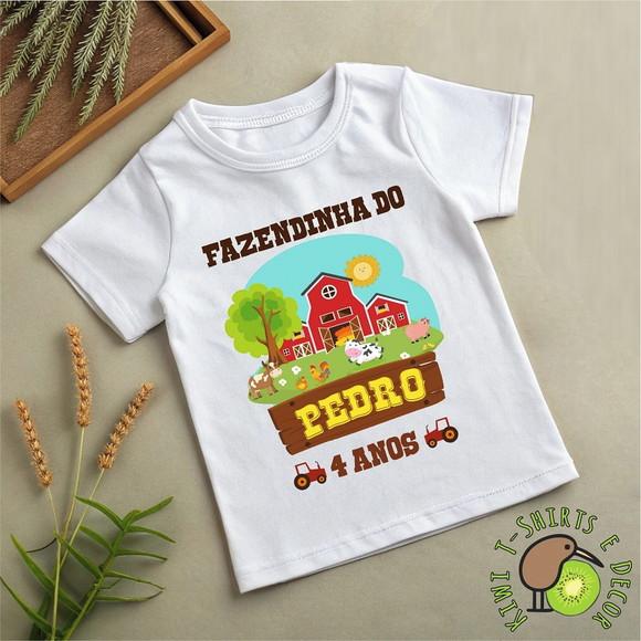 Camiseta Infantil Aniversário Fazendinha