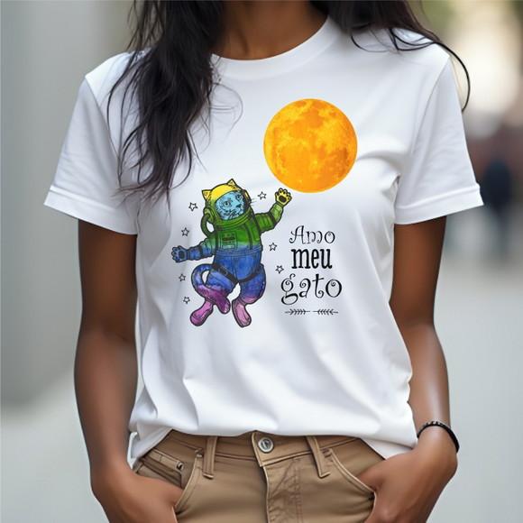 Camiseta Gato Gata Feminina Amo Gato