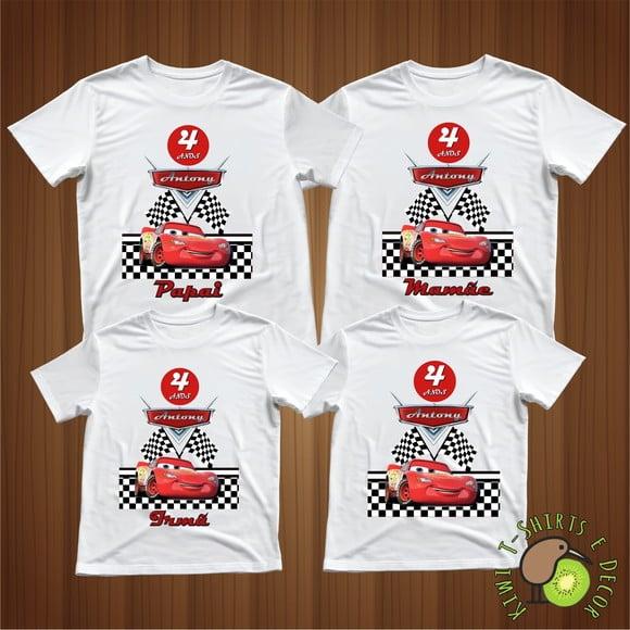 Camiseta Festa Infantil Personalizadas Carros Disney Kit