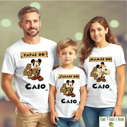 Camisetas Personalizadas Aniversário Festa Safari Mickey Kit