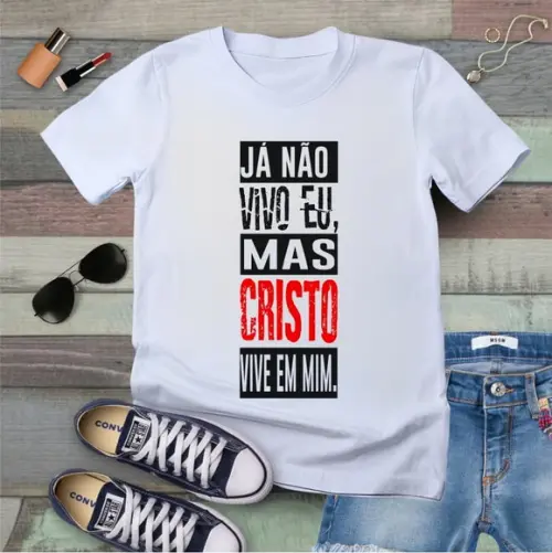 Camiseta Cristo Vive em Mim Evangélica Gospel