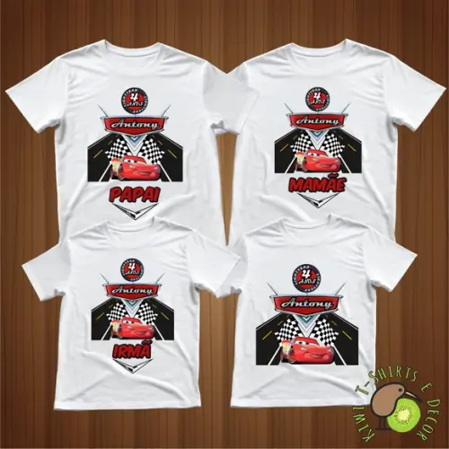 Camisetas Personalizadas Festa Família Carros Disney Mcqueen