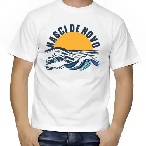 Camiseta Batismo Evangélica Gospel Nasci de Novo