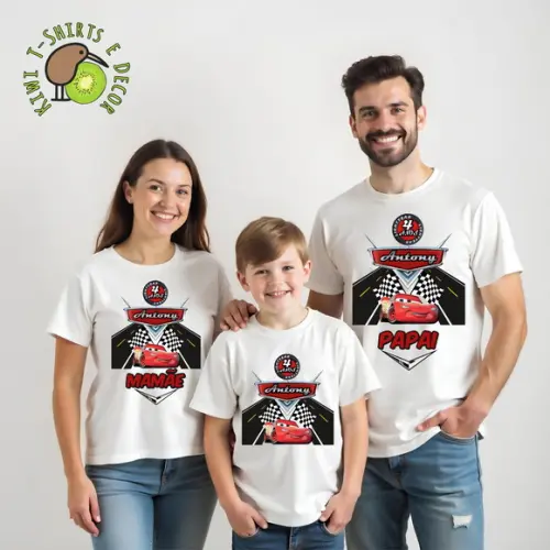 Camiseta Personalizadas Festa Carros Disney Kit com 3