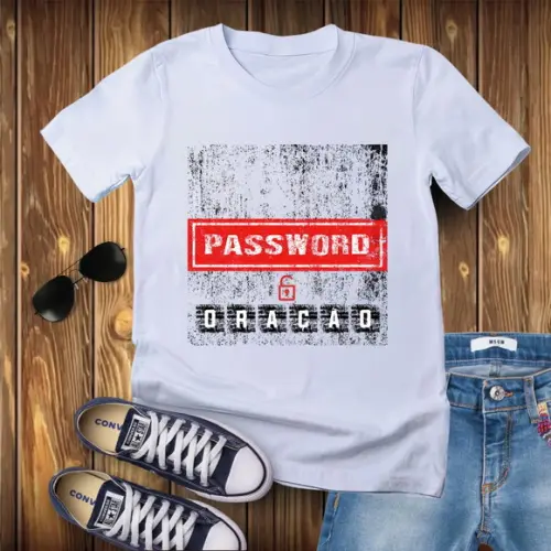 Camiseta Evangélica Gospel T-shirt Oração Senha
