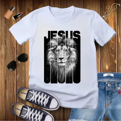 Camiseta Evangélica Gospel Cristã Leão Jesus