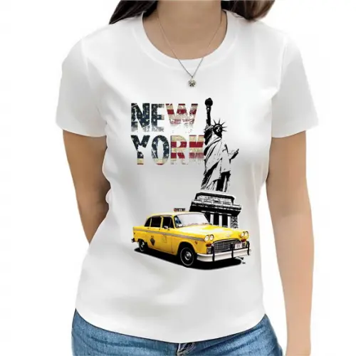 Camiseta Nova York Táxi Amarelo Estátua da Liberdade