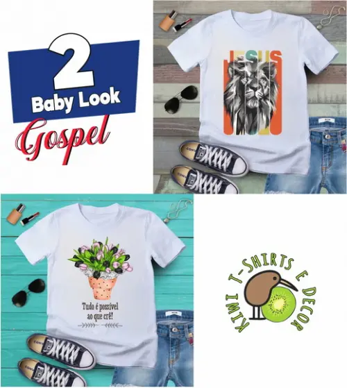 Kit Camiseta Feminina Evangélica Gospel Kit com 2
