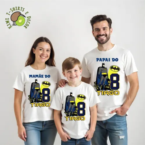 Camisetas Aniversário Batman Gola Punho 100% Poliéster Mod 8