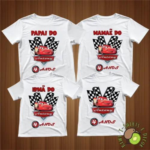 Camisetas Carros Disney Mcqueen Gola Punho 100% Poliéster