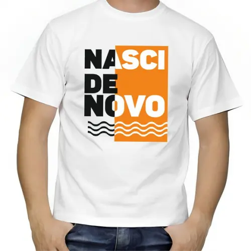 T-shirt Camiseta Batismo Evangélica Gospel Nasci de Novo