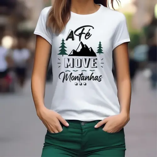 Camiseta Baby Look Evangélica Fé