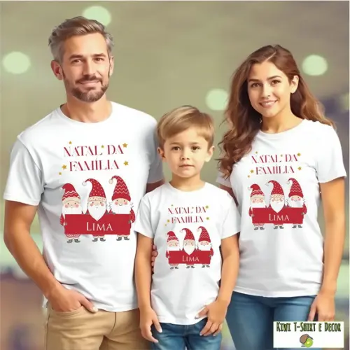 Camisetas Kit 3 Camisetas Natal Família Papai Noel
