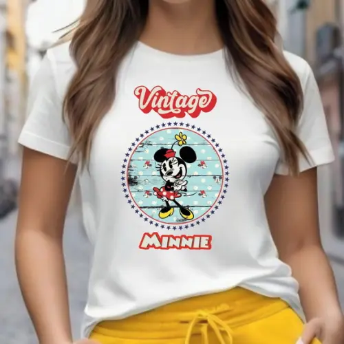 Camiseta Minnie Mickey Vintage Feminina
